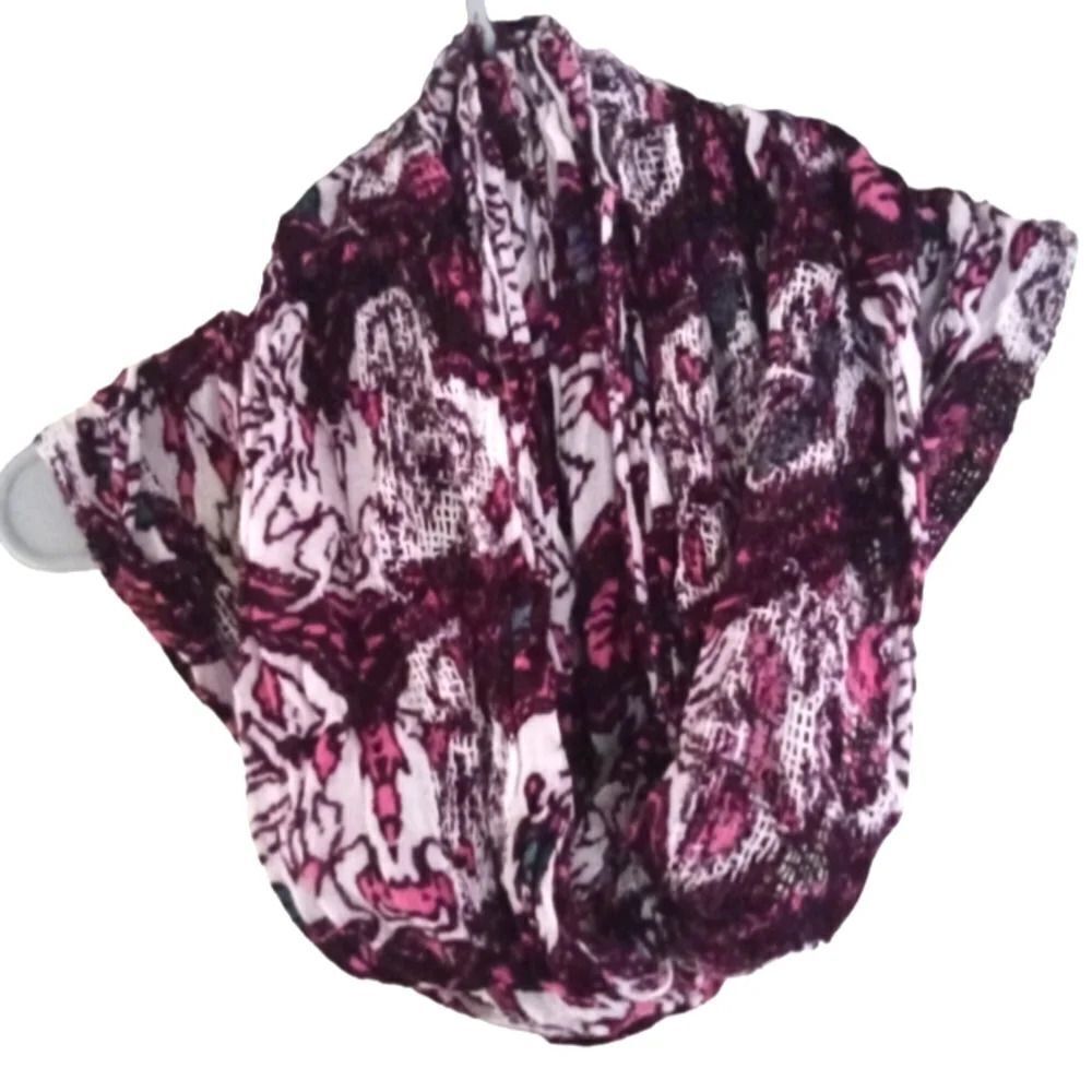 Charming Charlie Abstract Floral Mixed Texture Infinity Scarf